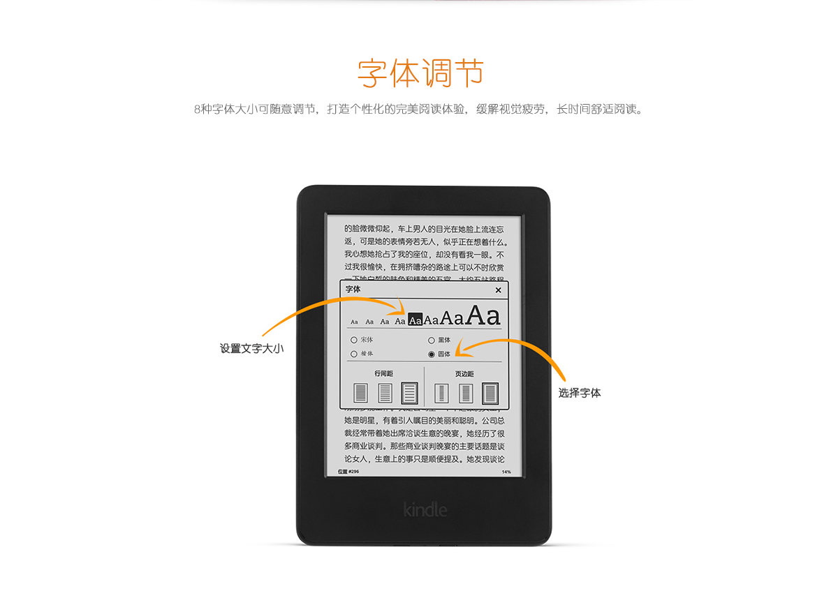 kindle 电子书阅读器 高清触屏 柔和护眼 超长续航 黑白两色